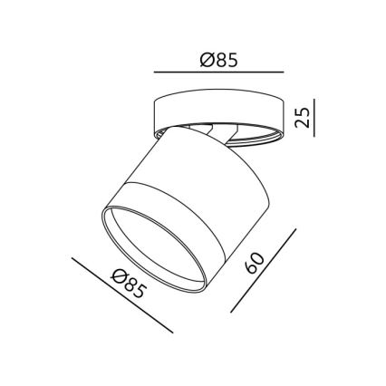 Σποτ φωτιστικό OH12F 1xGX53/35W/230V 8,5 cm μαύρο
