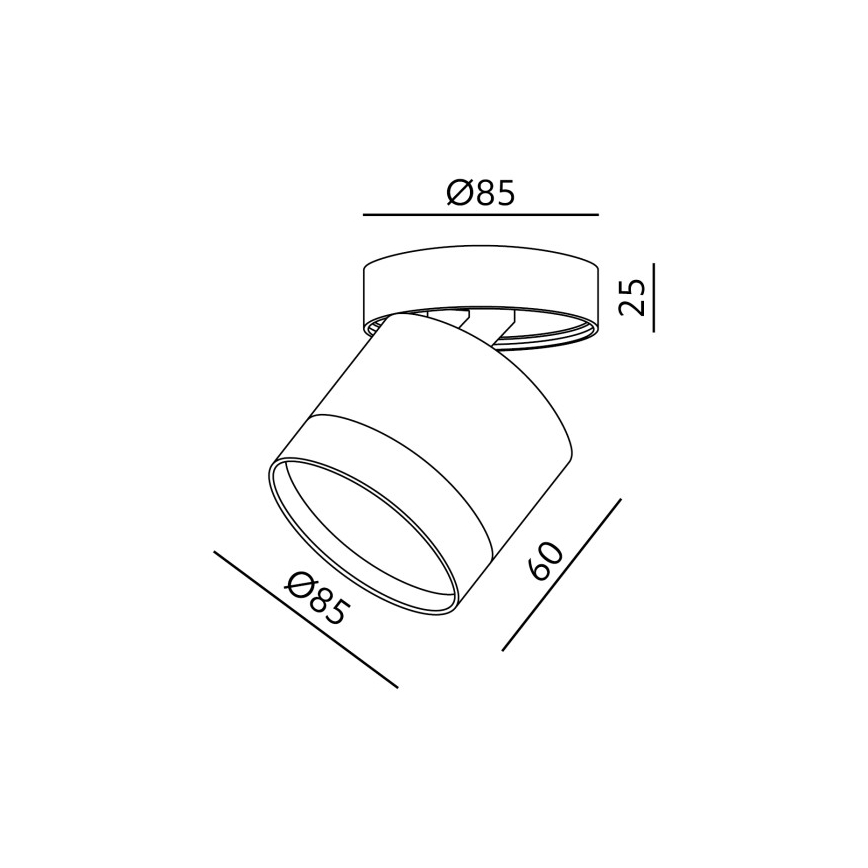 Σποτ φωτιστικό OH12F 1xGX53/35W/230V 8,5 cm μαύρο