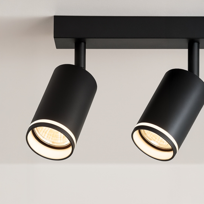 Σποτ φωτιστικό PIPE 2xGU10/10W/230V μαύρο