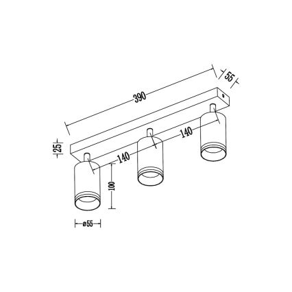 Σποτ φωτιστικό PIPE 3xGU10/10W/230V λευκό