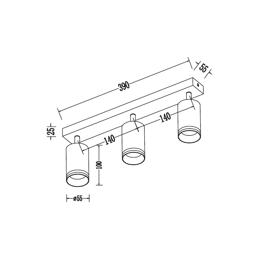 Σποτ φωτιστικό PIPE 3xGU10/10W/230V λευκό
