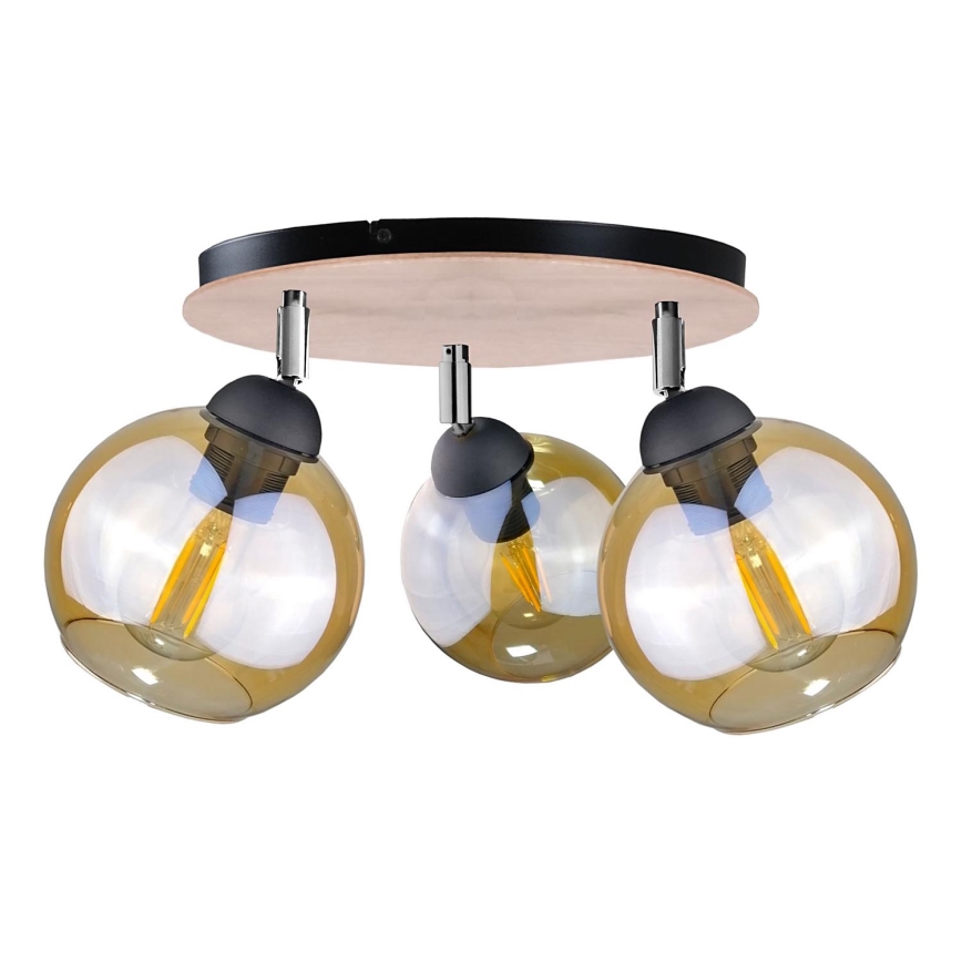 Σποτ φωτιστικό THEA WOOD 3xE27/60W/230V διάμ. 30 εκ.