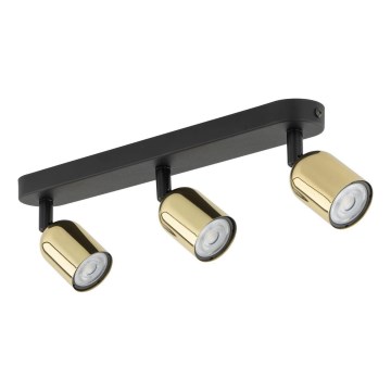 Σποτ φωτιστικό TOP 3xGU10/10W/230V μαύρο/χρυσό