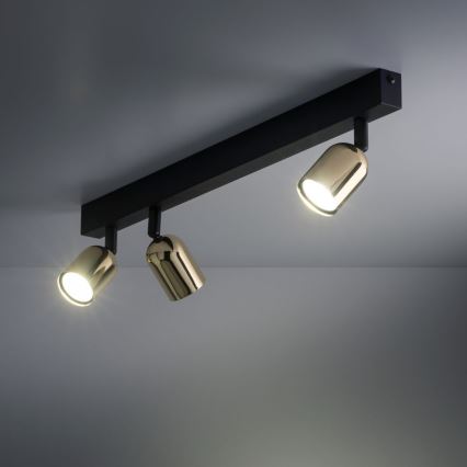 Σποτ φωτιστικό TOP 3xGU10/10W/230V μαύρο/χρυσό