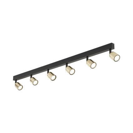 Σποτ φωτιστικό TOP 6xGU10/10W/230V μαύρο/χρυσό
