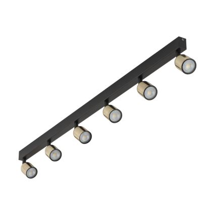 Σποτ φωτιστικό TOP 6xGU10/10W/230V μαύρο/χρυσό
