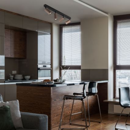 Σποτ φωτιστικό TUNE 4xGU10/10W/230V μαύρο/καφέ