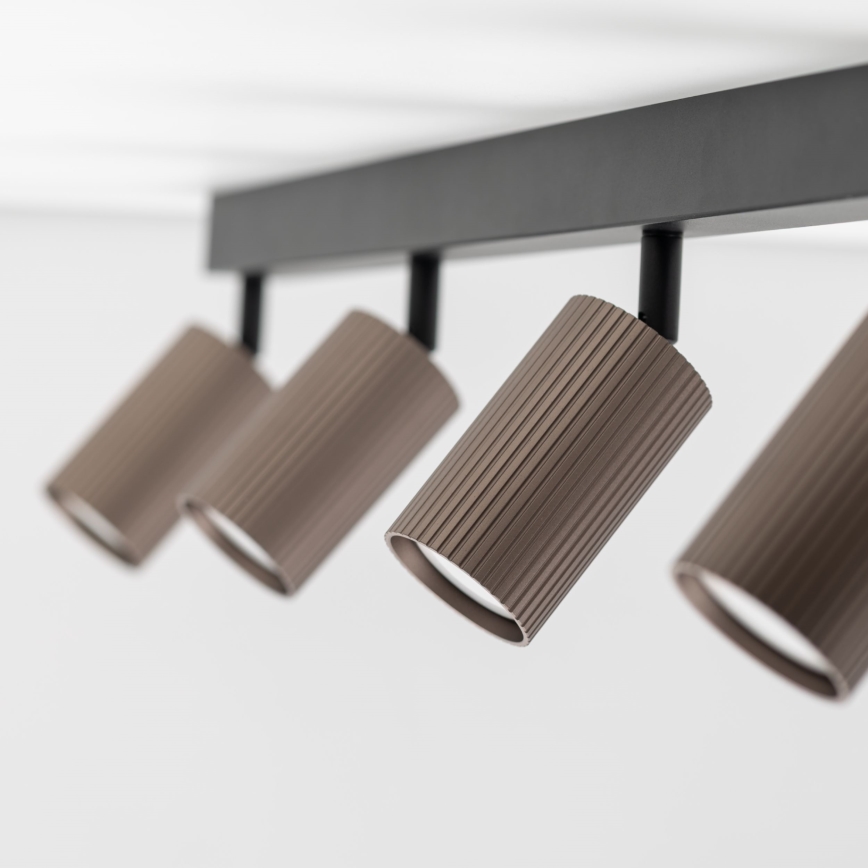 Σποτ φωτιστικό TUNE 4xGU10/10W/230V μαύρο/καφέ