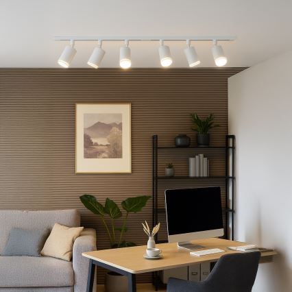 Σποτ φωτιστικό για σύστημα ράγας PIPE 6xGU10/10W/230V, λευκό