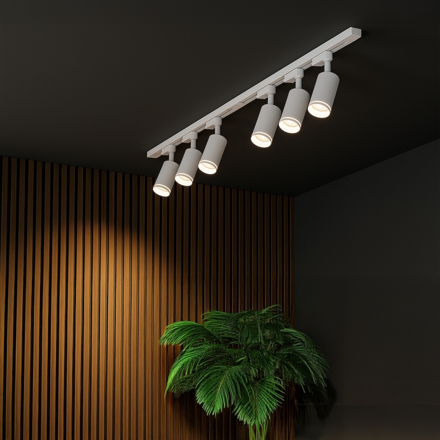 Σποτ φωτιστικό για σύστημα ράγας PIPE 6xGU10/10W/230V, λευκό