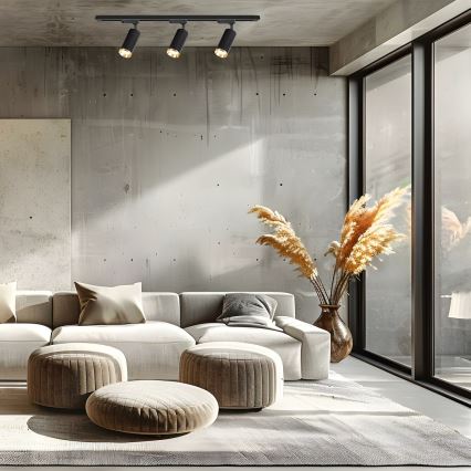 Σποτ σε σύστημα ράγας MICA 3xGU10/10W/230V μαύρο/χρυσό