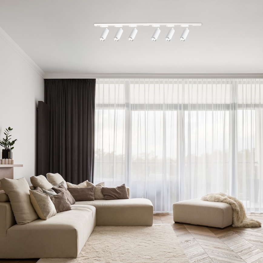 Σποτ σε σύστημα ράγας MICA 6xGU10/10W/230V λευκό/ματ χρώμιο