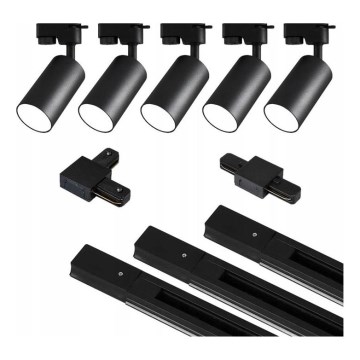 Σποτ ράγας 5xGU10/25W/230V 3 m μαύρο