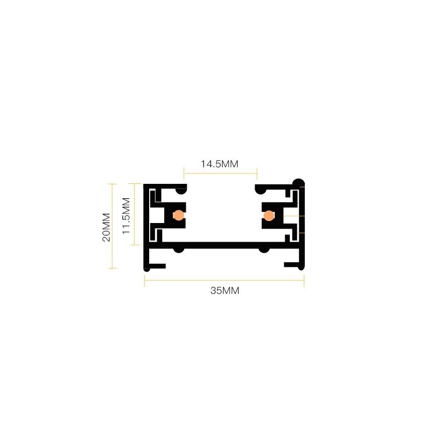 Σποτ ράγας 5xGU10/25W/230V 3 m μαύρο