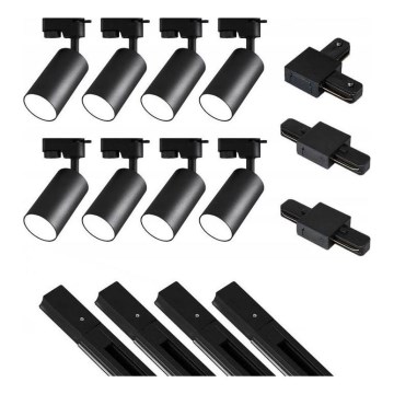 Σποτ ράγας 8xGU10/25W/230V 4 m μαύρο