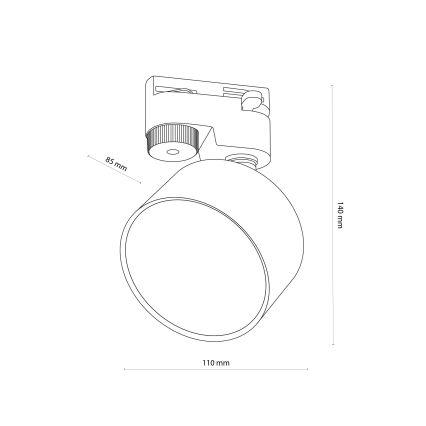 Φωτιστικό σποτ για 1-phase ράγας AVIA 1xGX53/15W/230V μαύρο