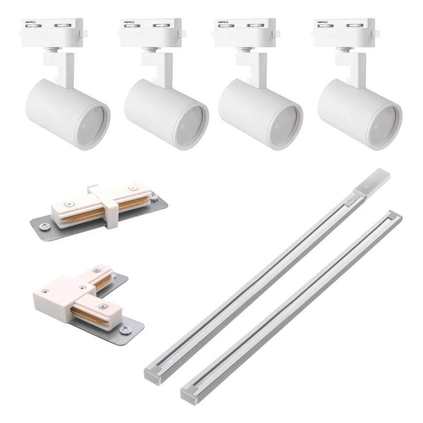 Σποτ ράγας LYNX 4xGU10/10W/230V + 2 x 75 cm ράγας λευκό