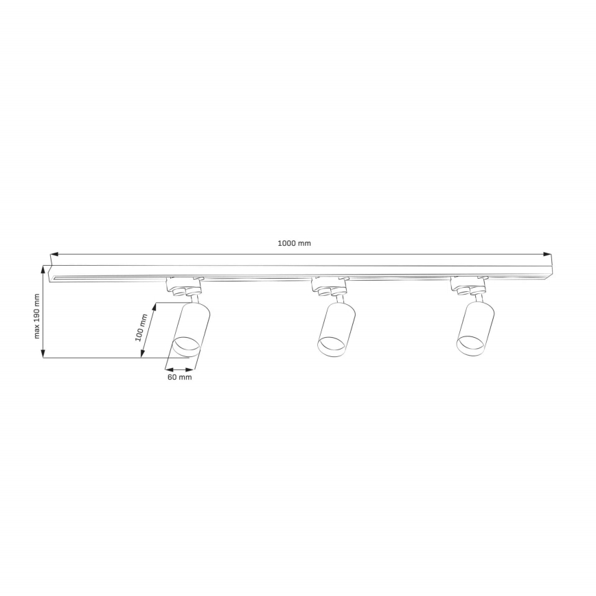 Σποτ ράγας MARIBEL 3xGU10/10W/230V +1 m ράγας χρυσό