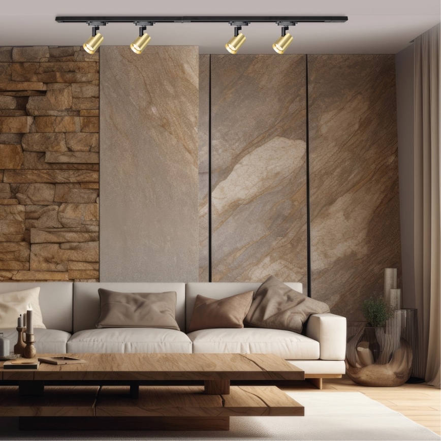 Σποτ ράγας VOLF 4xGU10/10W/230V χρυσαφί/μαύρο