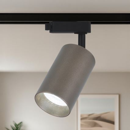 Σποτ PIPE για μονοφασικό σύστημα ράγας 1xGU10/10W/230V καφέ