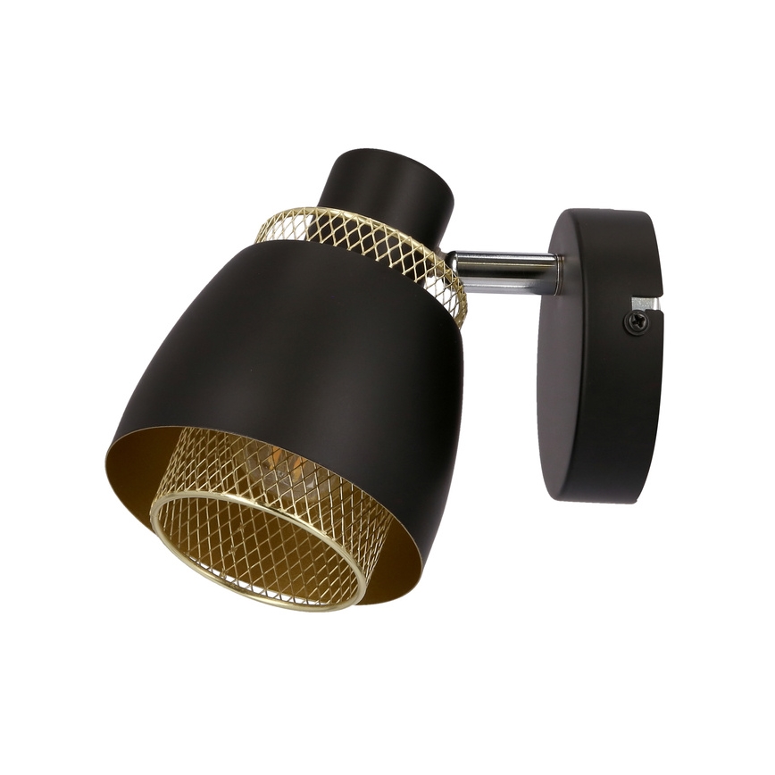 Σποτ τοίχου ALEKSANDRIA 1xE14/40W/230V μαύρο/χρυσαφί