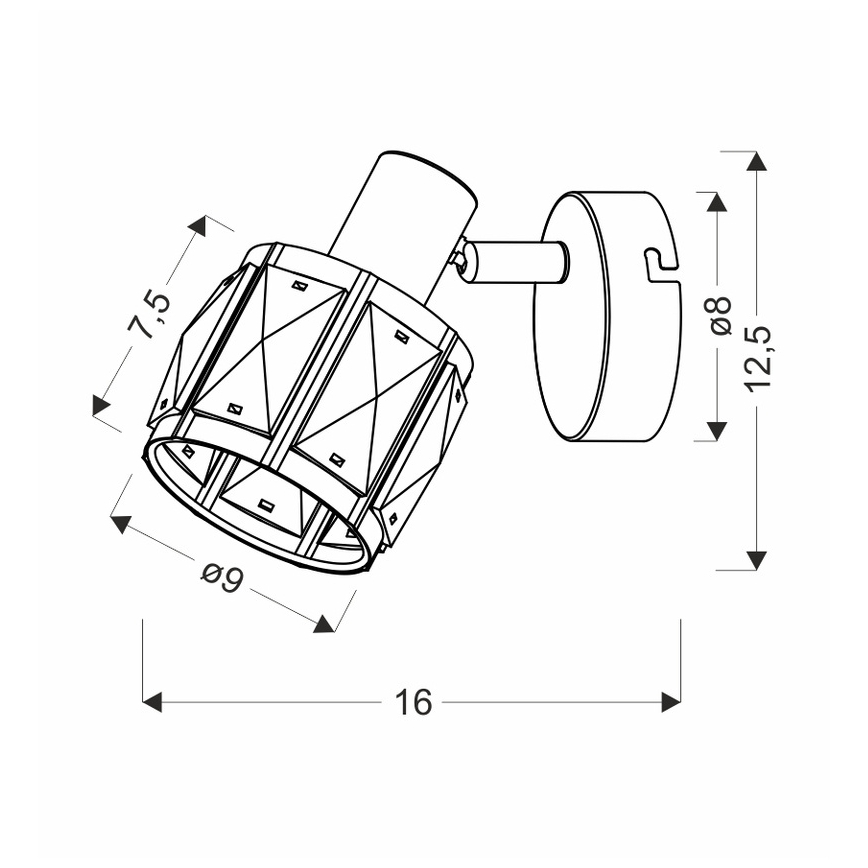 Σποτ τοίχου DUBAI 1xE14/40W/230V μαύρο/χρυσό