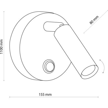 Σποτ τοίχου ENZO 1xG9/8W/230V μαύρο