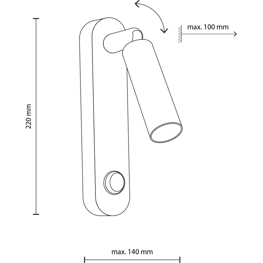 Σποτ τοίχου ENZO 1xG9/8W/230V μαύρο/χρυσό