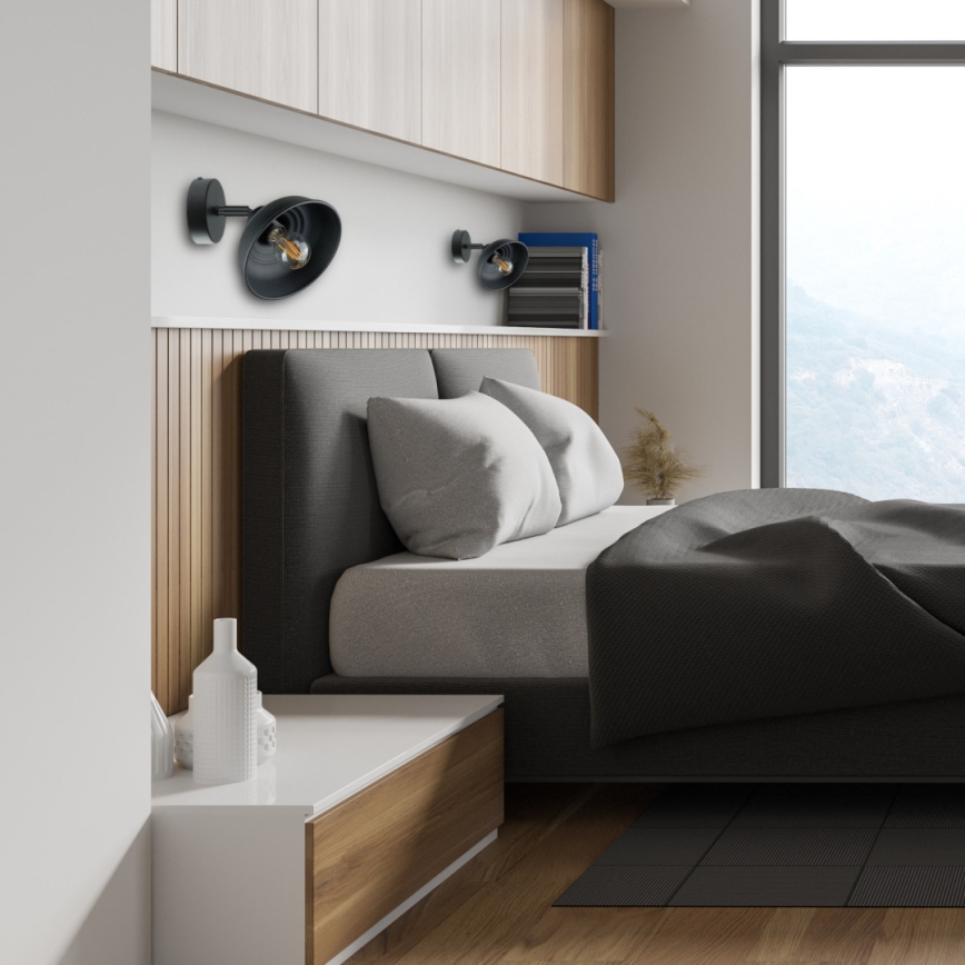 Σποτ τοίχου FAUN 1xE27/60W/230V μαύρο