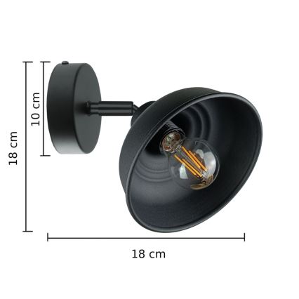 Σποτ τοίχου FAUN 1xE27/60W/230V μαύρο