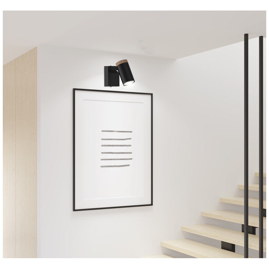 Σποτ τοίχου LAGOS 1xGU10/15W/230V μαύρο/καφέ