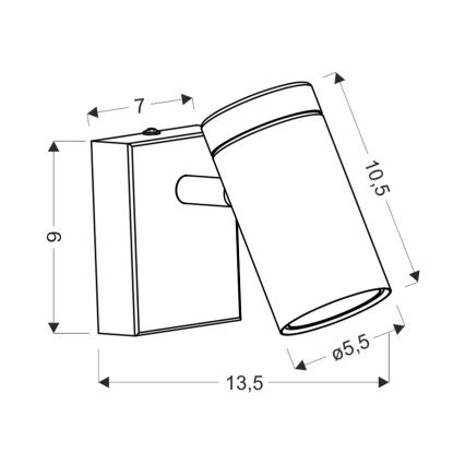 Σποτ τοίχου LAGOS 1xGU10/15W/230V μαύρο/καφέ