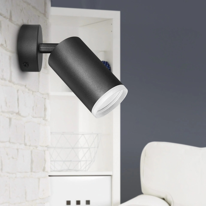 Σποτ τοίχου LONDON 1xGU10/10W/230V μαύρο