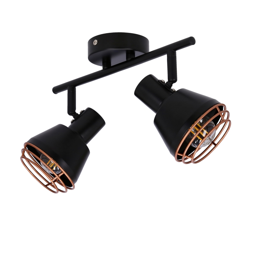 Σποτ τοίχου NERIA 2xE14/40W/230V μαύρο/χαλκός