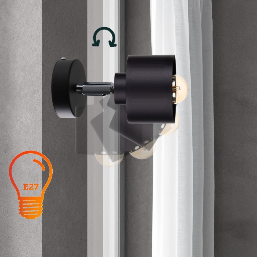 Σποτ τοίχου SIMPLY BLACK 1xE27/60W/230V