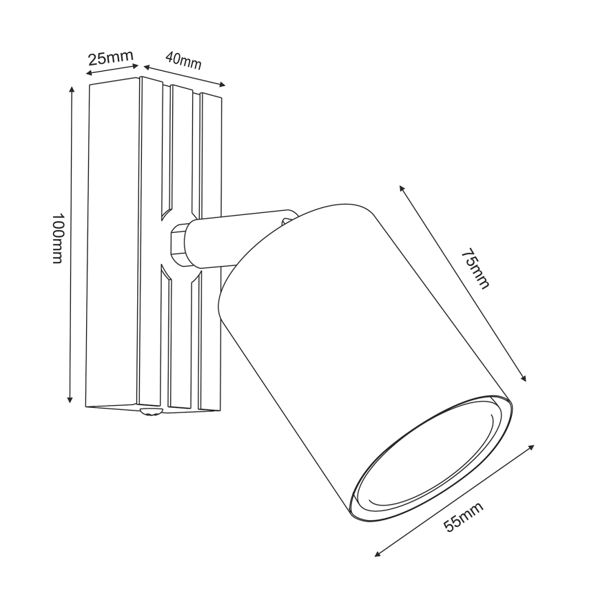 Σποτ τοίχου TERRA 1xGU10/8W/230V λευκό/δρυς