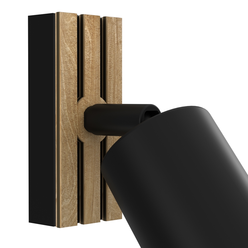 Σποτ τοίχου TERRA 1xGU10/8W/230V μαύρο/δρυς