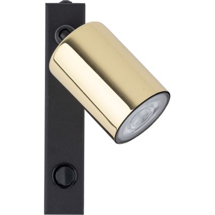 Σποτ τοίχου TOP 1xGU10/10W/230V μαύρο/χρυσό
