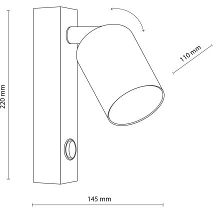 Σποτ τοίχου TOP 1xGU10/10W/230V μαύρο/χρυσό