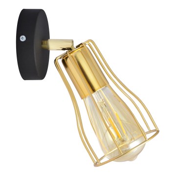Σποτ τοίχου TUBE 1xE27/15W/230V χρυσαφί/μαύρο