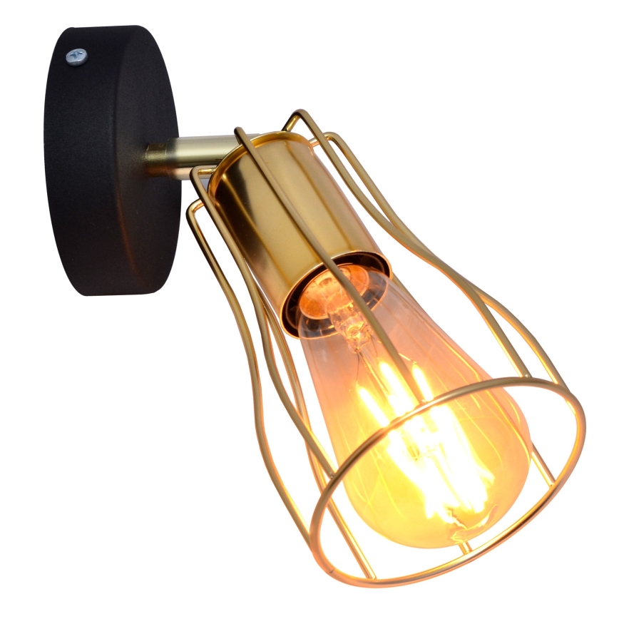 Σποτ τοίχου TUBE 1xE27/15W/230V χρυσαφί/μαύρο