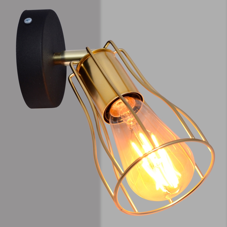 Σποτ τοίχου TUBE 1xE27/15W/230V χρυσαφί/μαύρο