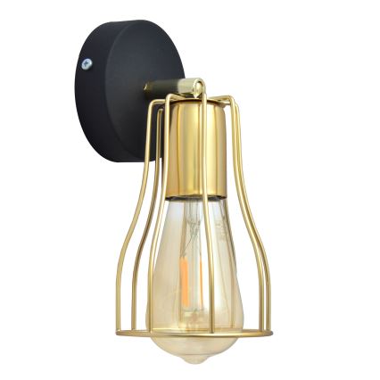 Σποτ τοίχου TUBE 1xE27/15W/230V χρυσαφί/μαύρο