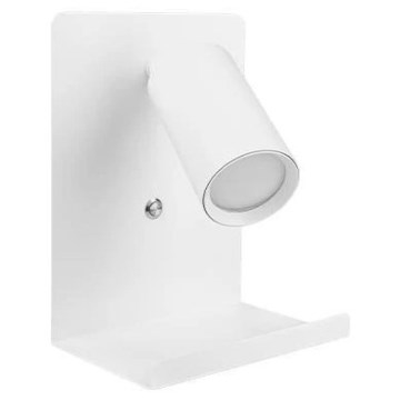 Σποτ τοίχου με ράφι και USB φορτιστή 1xGU10/35W/230V λευκό