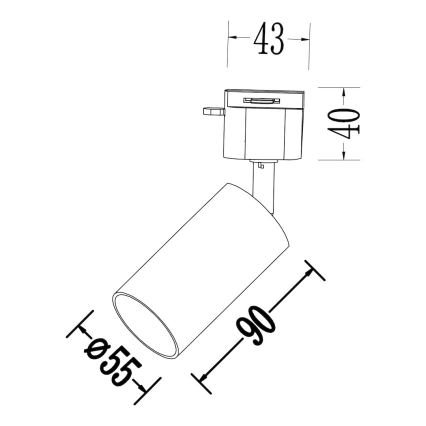 Σποτ για 1-φασικό σύστημα ράγας TIGER 1xGU10/10W/230V λευκό