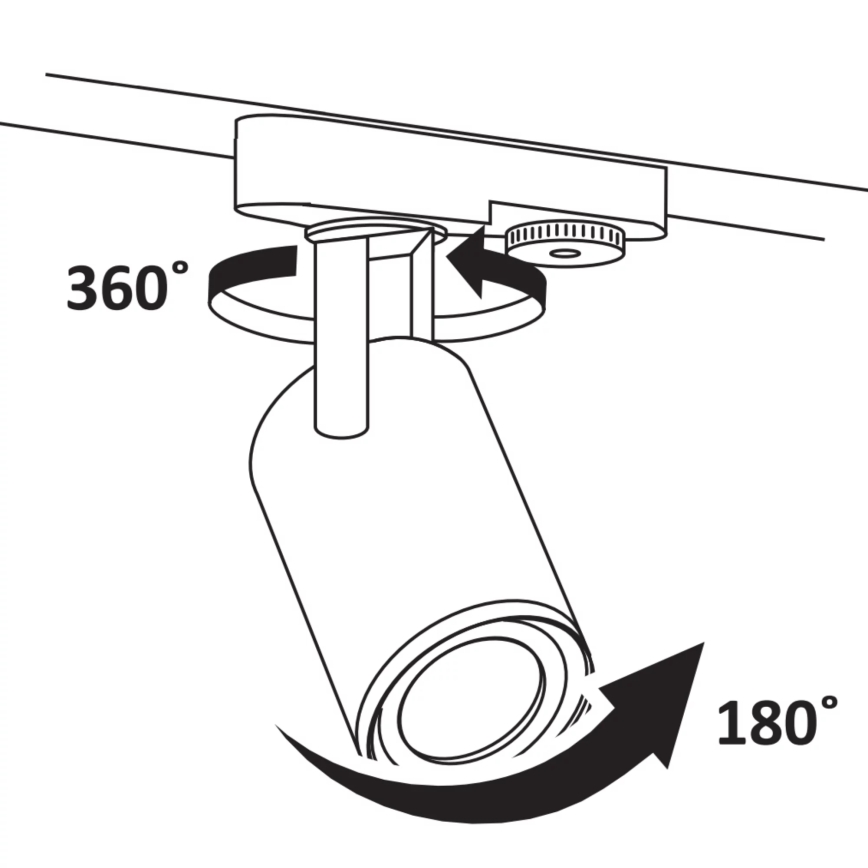 Σποτ για σύστημα ράγας MINOR 1xGU10/10W/230V μαύρο
