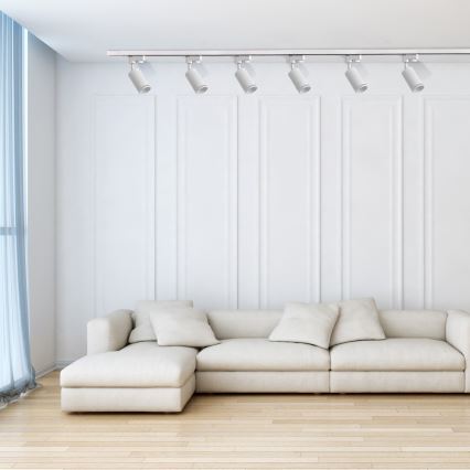 Σποτ για σύστημα ράγας ΠΑΡΙΣΙ 6xGU10/10W/230V + 2x1 m rail system λευκό