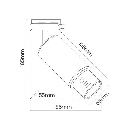 Σποτ φωτιστικό για ράγα MICA 1xGU10/25W/230V μονοφασικό λευκό
