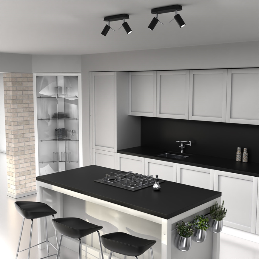 Σποτ με 2 φώτα PRESTON 2xGU10/40W/230V μαύρο