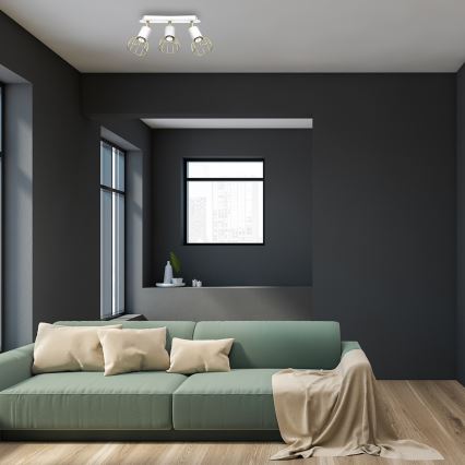 Σποτ με 3 φώτα DANTE 3xGU10/25W/230V λευκό/χρυσό